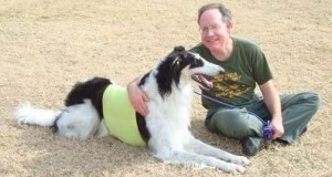 Borzoi Solo and friend Tim Conroy