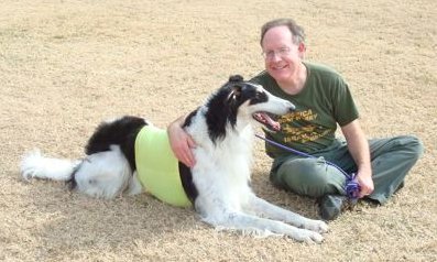 Borzoi Solo and friend Tim Conroy